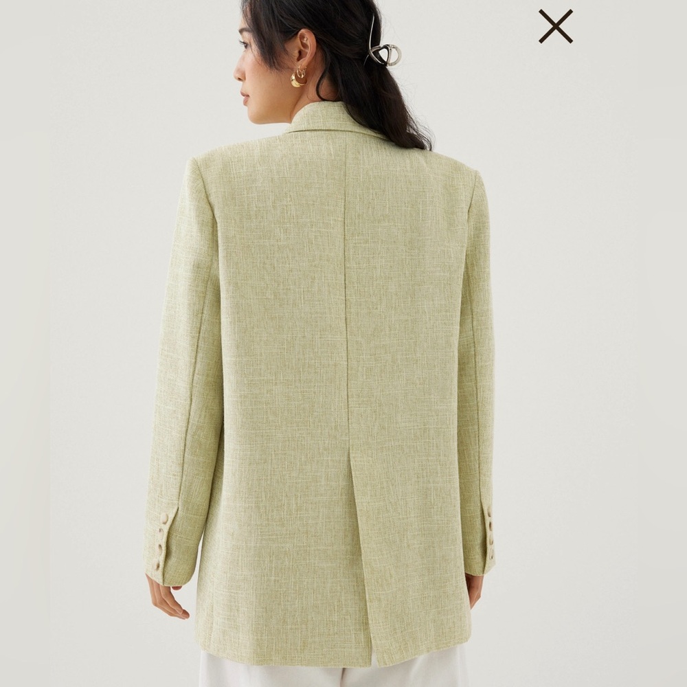 LUXURIOUS Light Green Tweed Oversized Blazer NWT - Picture 4 of 4